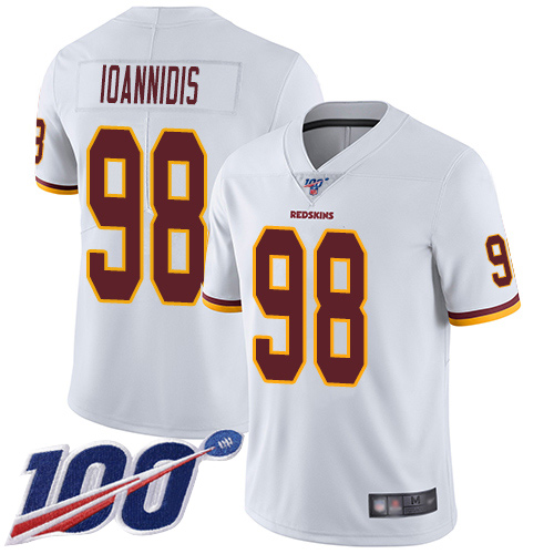 Washington Redskins Limited White Youth Matt Ioannidis Road Jersey NFL Football #98 100th Season Vapor->youth nfl jersey->Youth Jersey